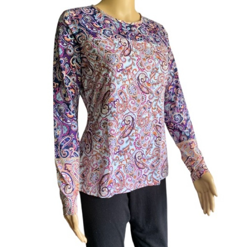 LANDSEND Wm PLUS Size UPF 50 Long Sleeve Relaxed Rash Guard Tee